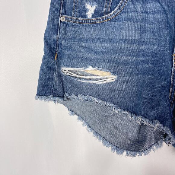 Rag & Bone Womens 28 Cut Off Denim Jean Shorts in Johny Wash Ripped Cotton - Picture 5 of 10